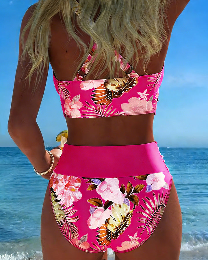 Cecily | Floral Contrast Bikini Set