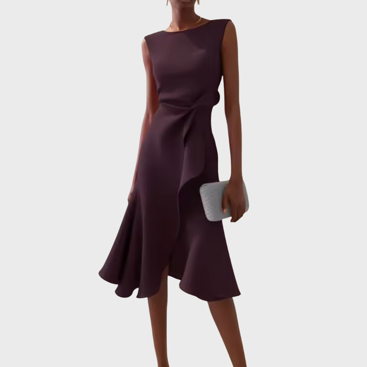 Grace | Draped Asymmetric Midi Dress