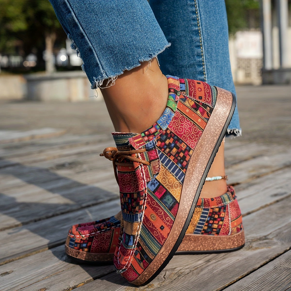 Prudence | Colourful Retro Lace-Up Shoes