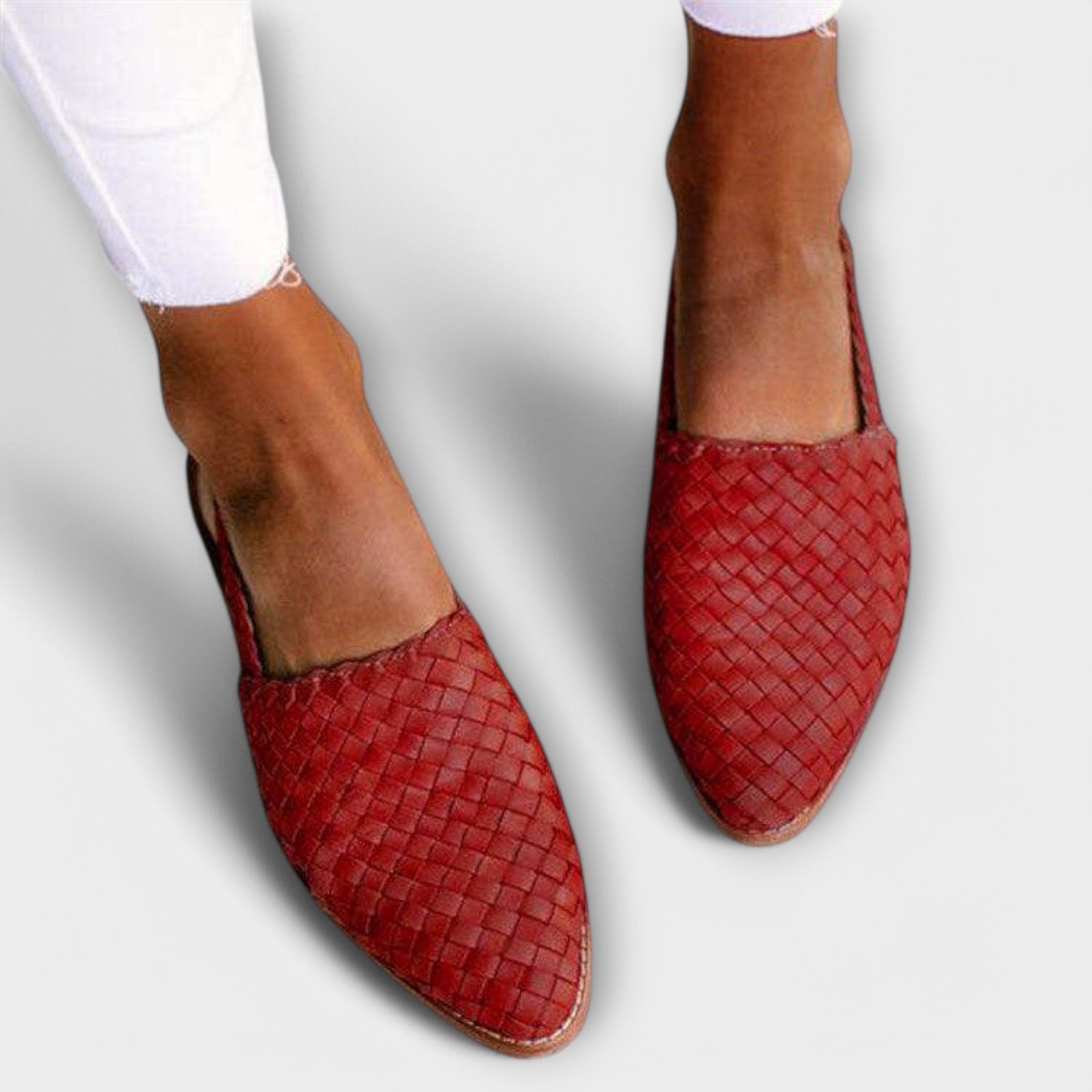 Lavinia | Pointed-Toe Woven Flat Shoes