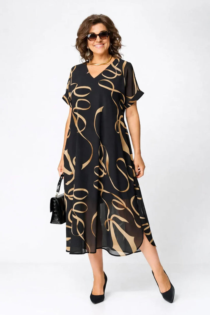 Beatrice | Cosy Elegant V-Neck Midi Dress