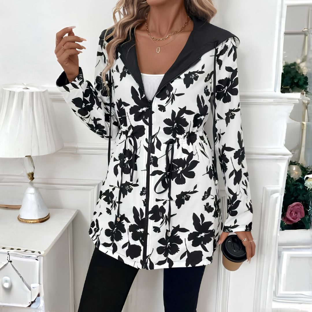 Reversible Longline Coat with Leopard Print Side