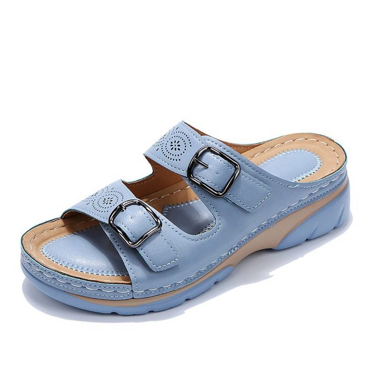 Beatrice | Double Buckle Comfort Sliders