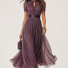 Rosalind Flowing Chiffon Maxi Dress Lilac