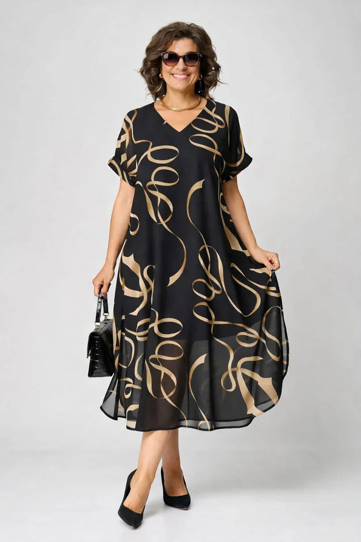 Beatrice | Cosy Elegant V-Neck Midi Dress