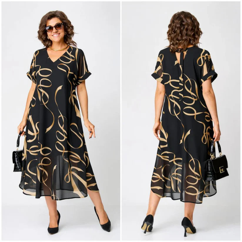 Beatrice | Cosy Elegant V-Neck Midi Dress