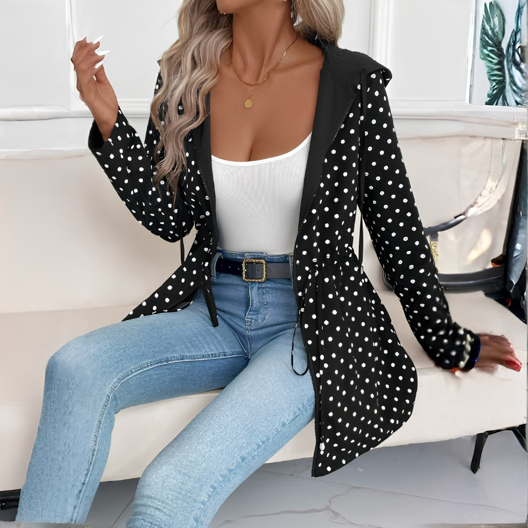 Reversible Longline Coat with Leopard Print Side