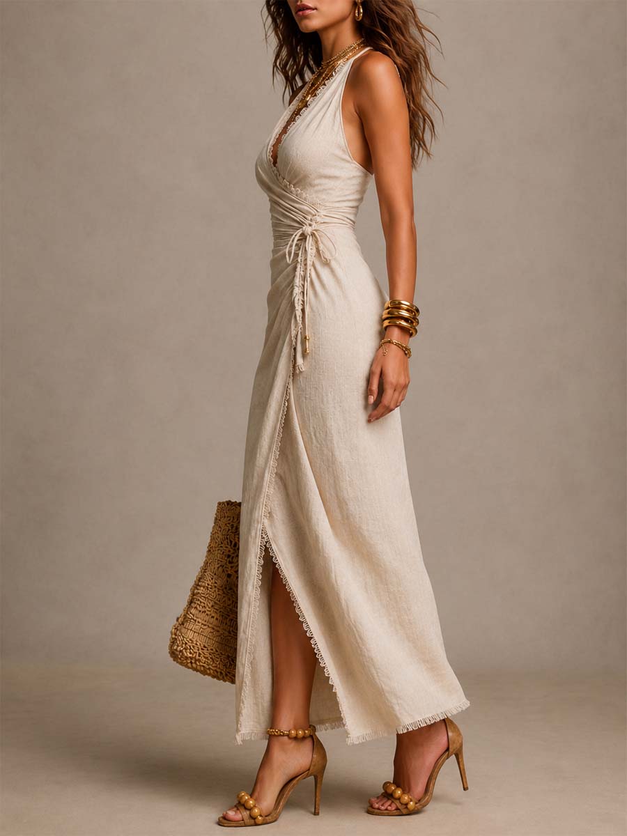 Araminta | Linen Midi Dress