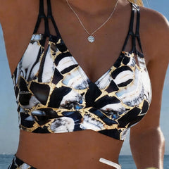 Norma | Marble Print Two-Piece Swimsuit