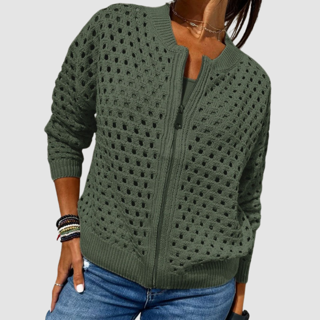 Frances Premium Knitted Cardigan - Green