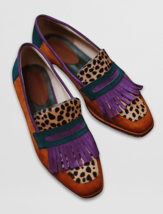 Phyllis | Fringe-Detail Leather Loafer - Leopard