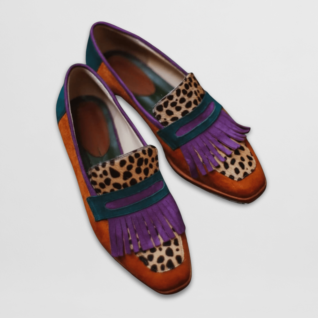 Phyllis | Fringe-Detail Leather Loafer - Leopard