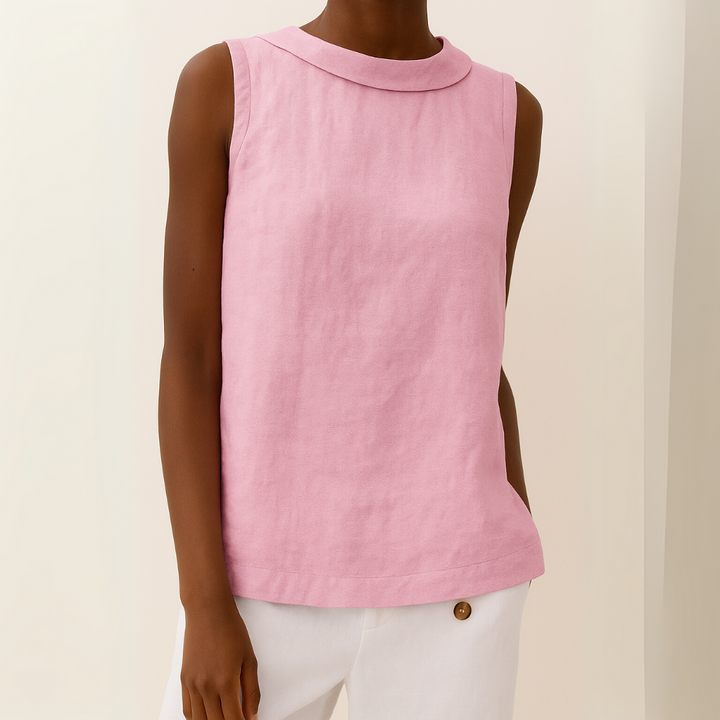 Kitty | Sleeveless Roll Collar Top