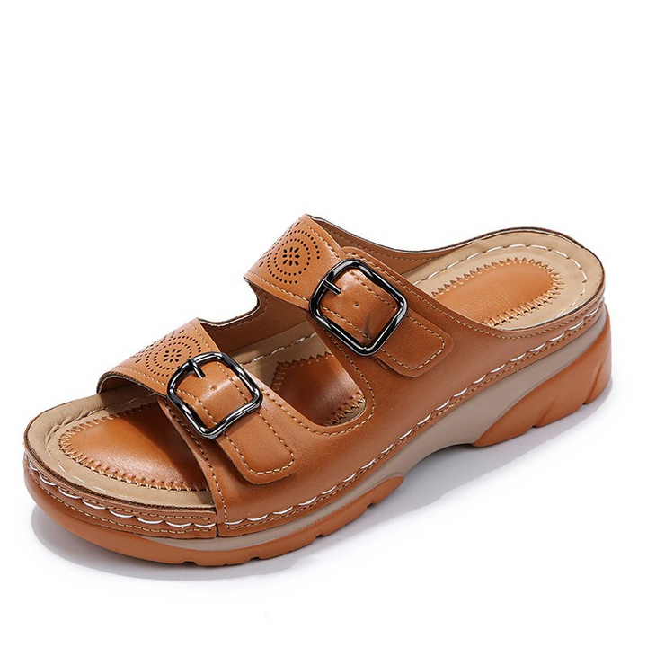 Beatrice | Double Buckle Comfort Sliders