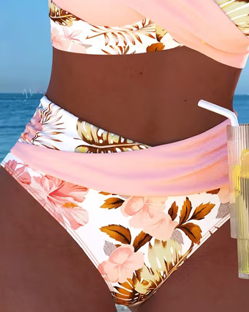 Cecily | Floral Contrast Bikini Set
