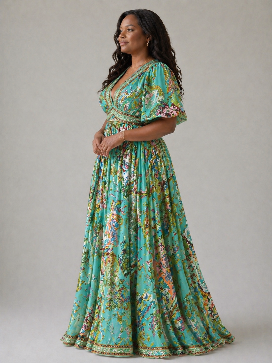 Elsie | Puff Sleeve Airy Maxi Dress