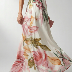 Marjorie | Halter Floral Maxi Dress