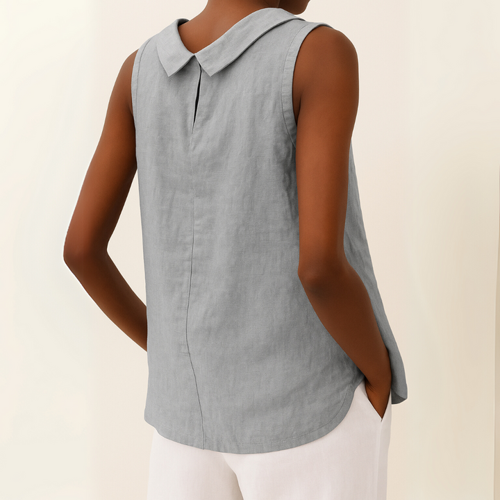 Kitty | Sleeveless Roll Collar Top