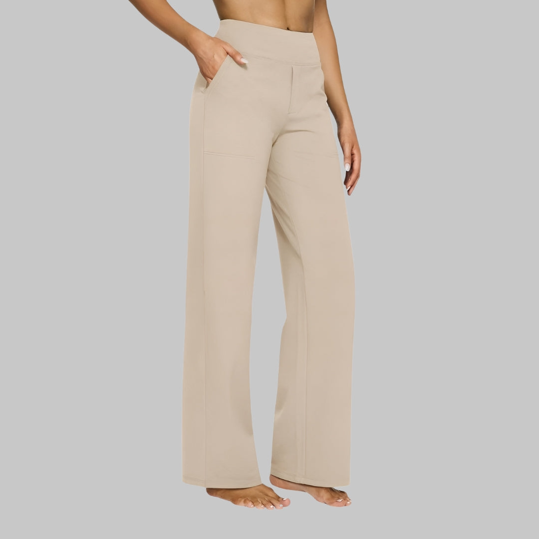 Lena | Soft Stretch Wide-Leg Trousers