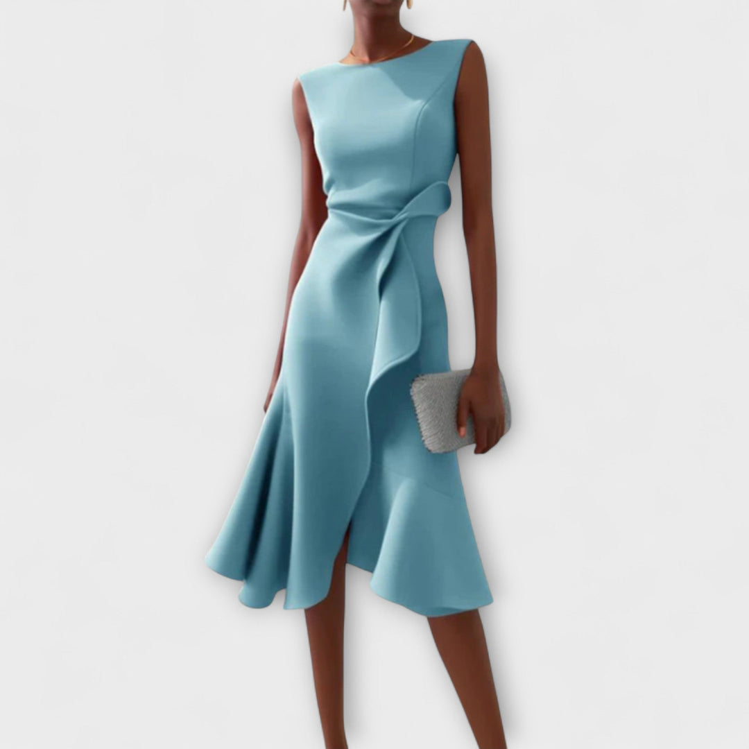 Grace | Draped Asymmetric Midi Dress