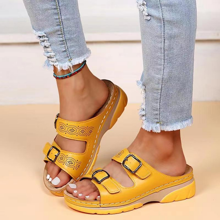 Beatrice | Double Buckle Comfort Sliders