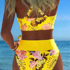 Cecily | Floral Contrast Bikini Set