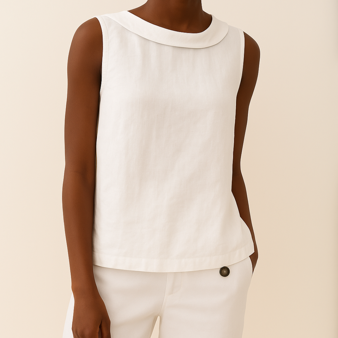 Kitty | Sleeveless Roll Collar Top