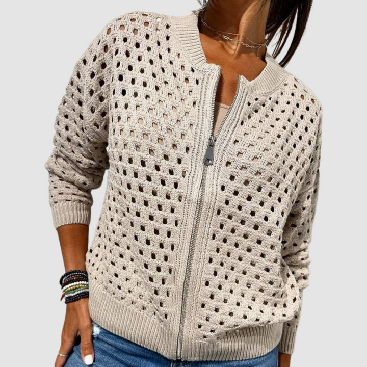 Frances Premium Knitted Cardigan - Beige