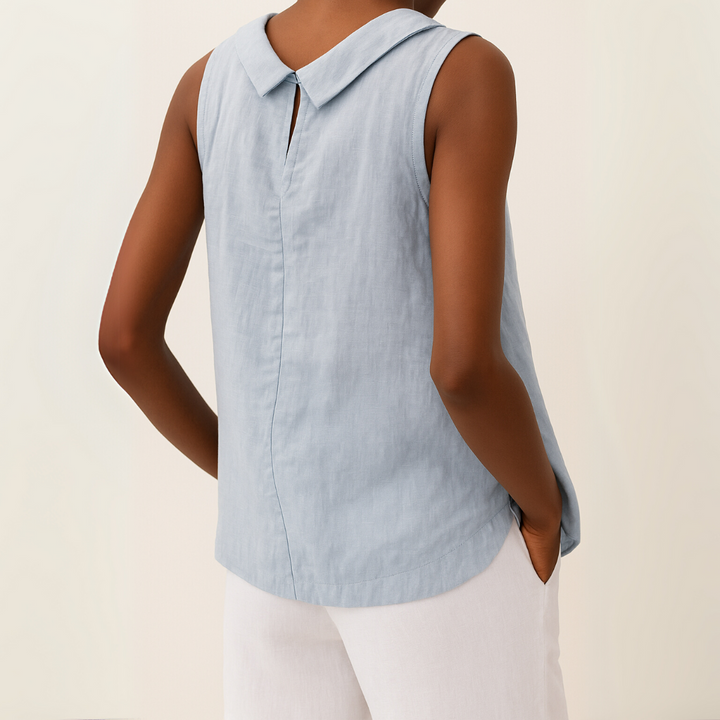 Kitty | Sleeveless Roll Collar Top