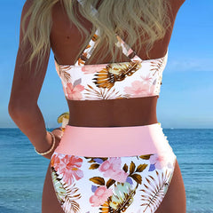 Cecily | Floral Contrast Bikini Set