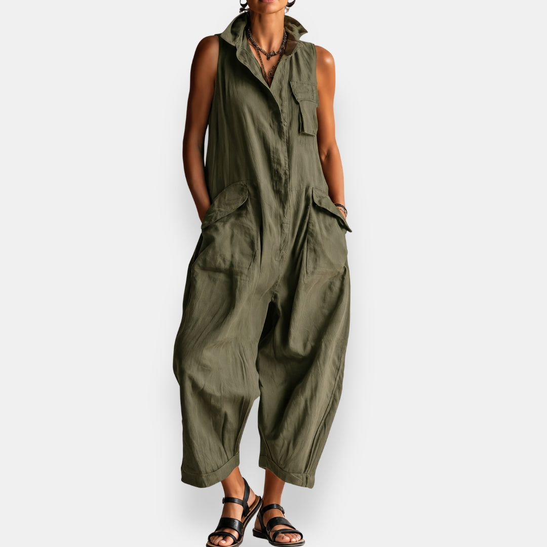 Harriet Sleeveless Jumpsuit Green