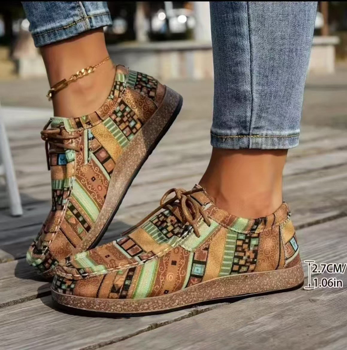 Prudence | Colourful Retro Lace-Up Shoes