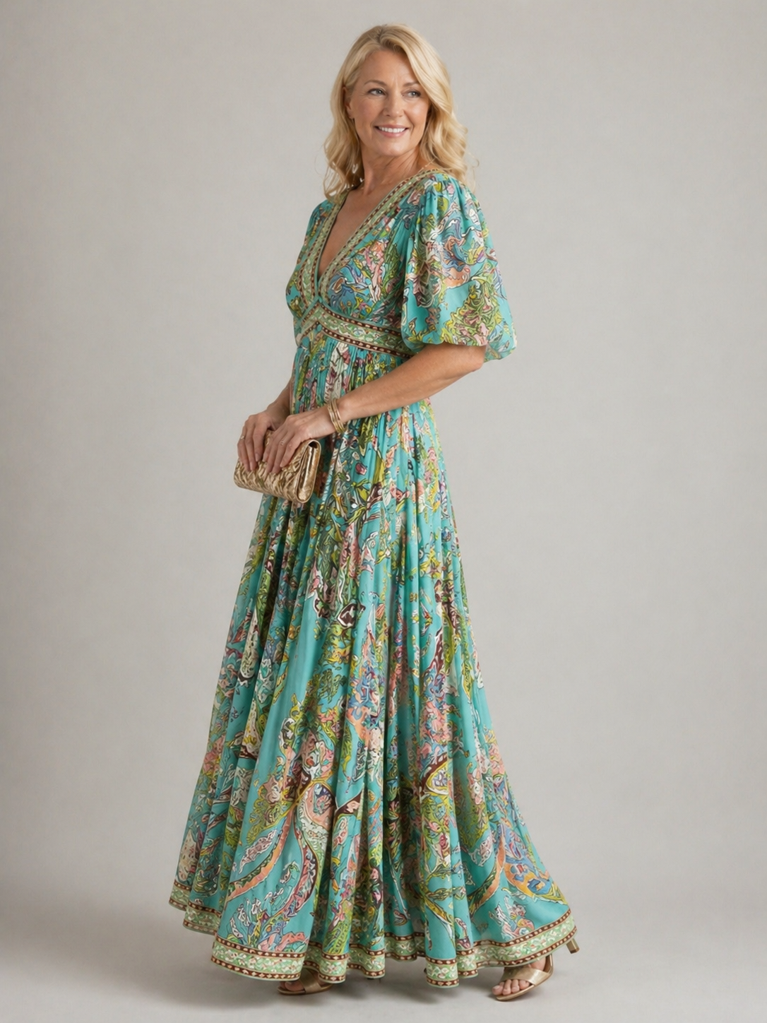 Elsie | Puff Sleeve Airy Maxi Dress
