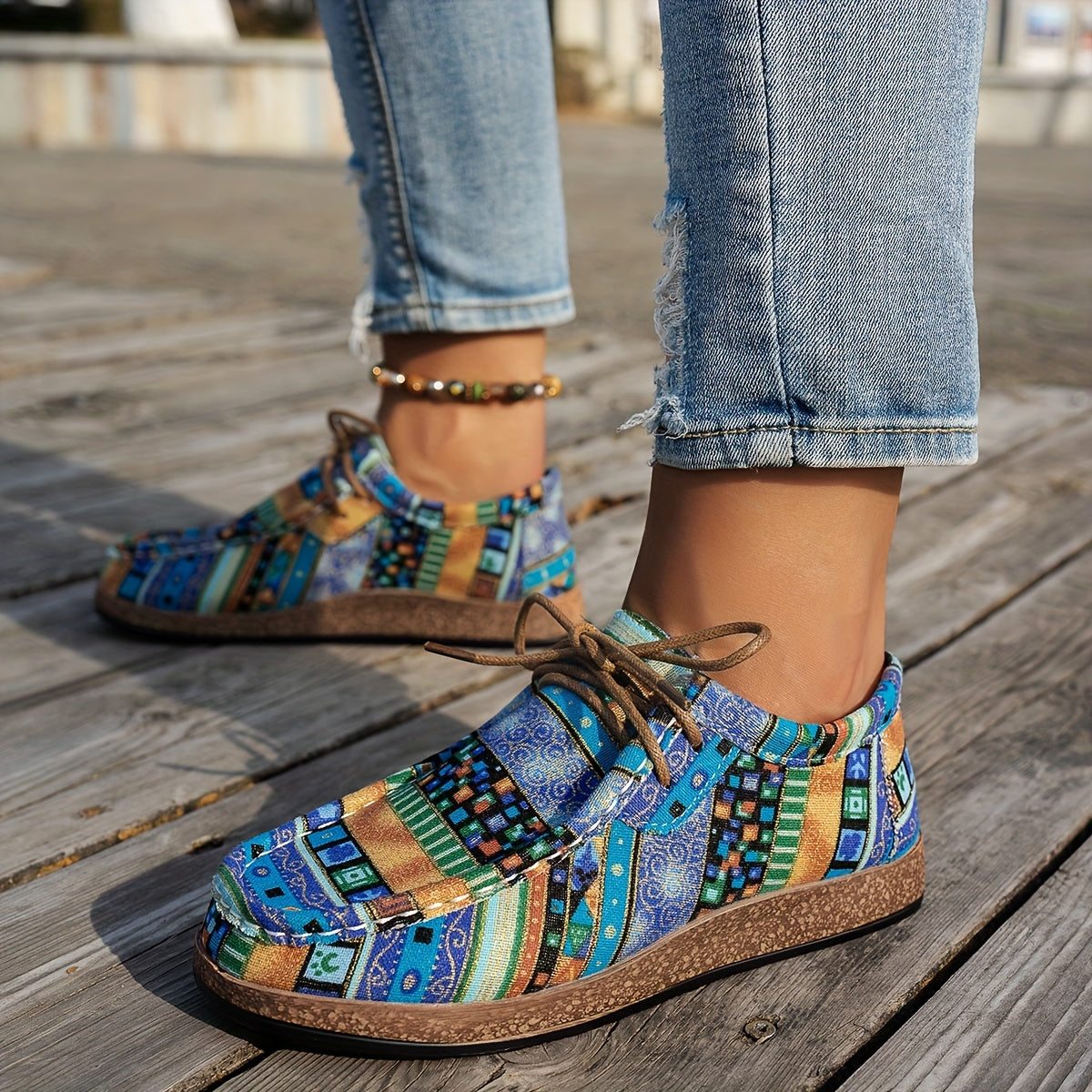Prudence | Colourful Retro Lace-Up Shoes