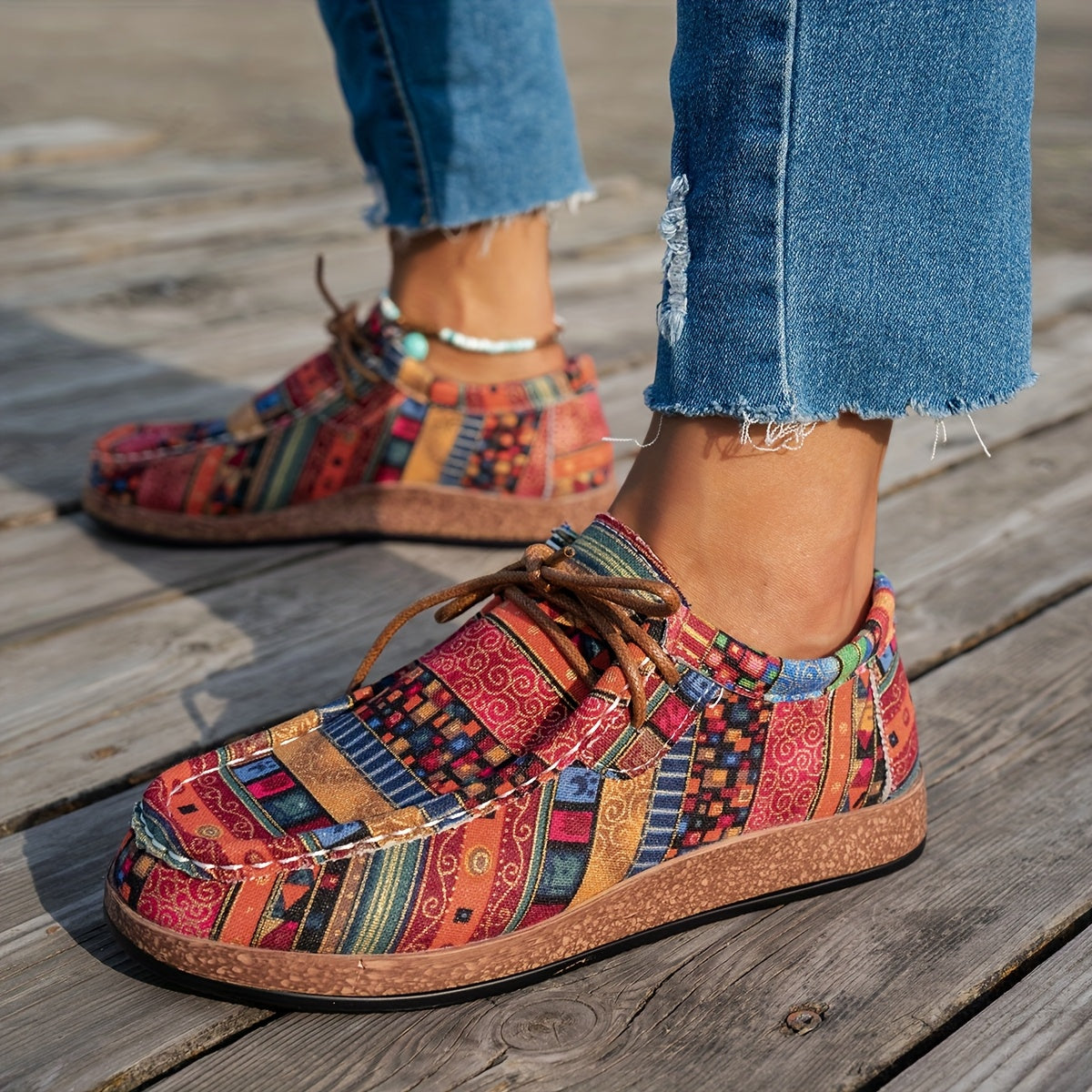 Prudence | Colourful Retro Lace-Up Shoes