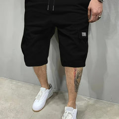 Brian | Elasticated Cargo Shorts - Black