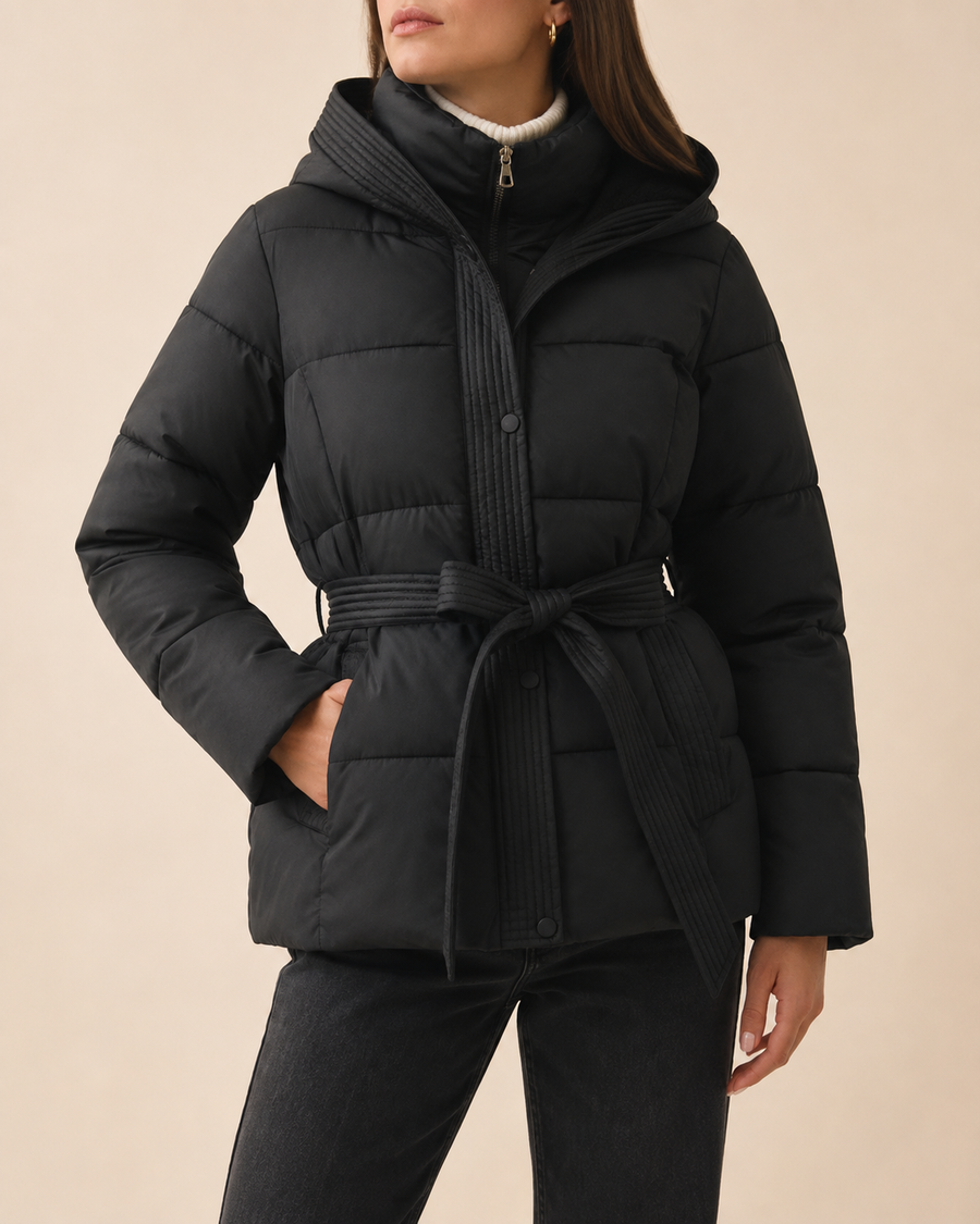 Women's Cosy Belted Winter Puffer Coat