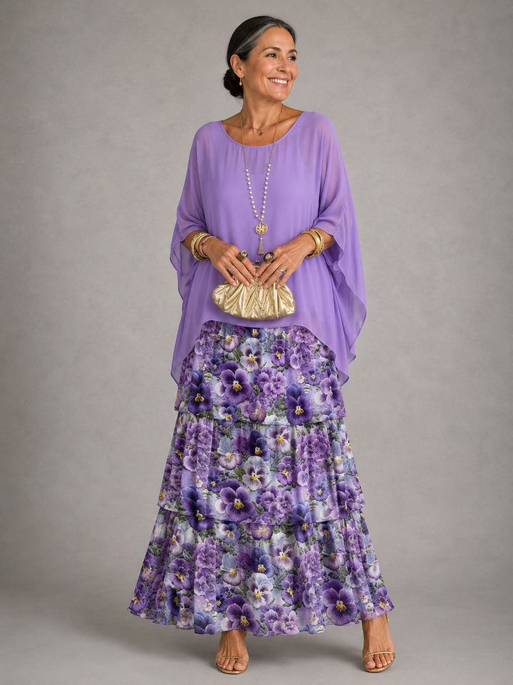 Purple with Flowers