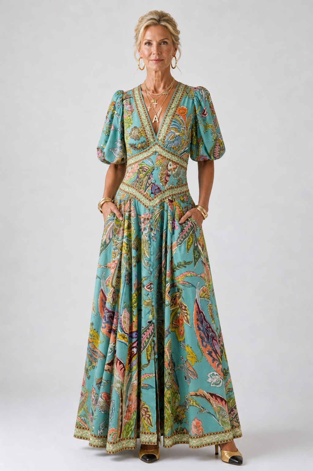 Elsie | Puff Sleeve Airy Maxi Dress