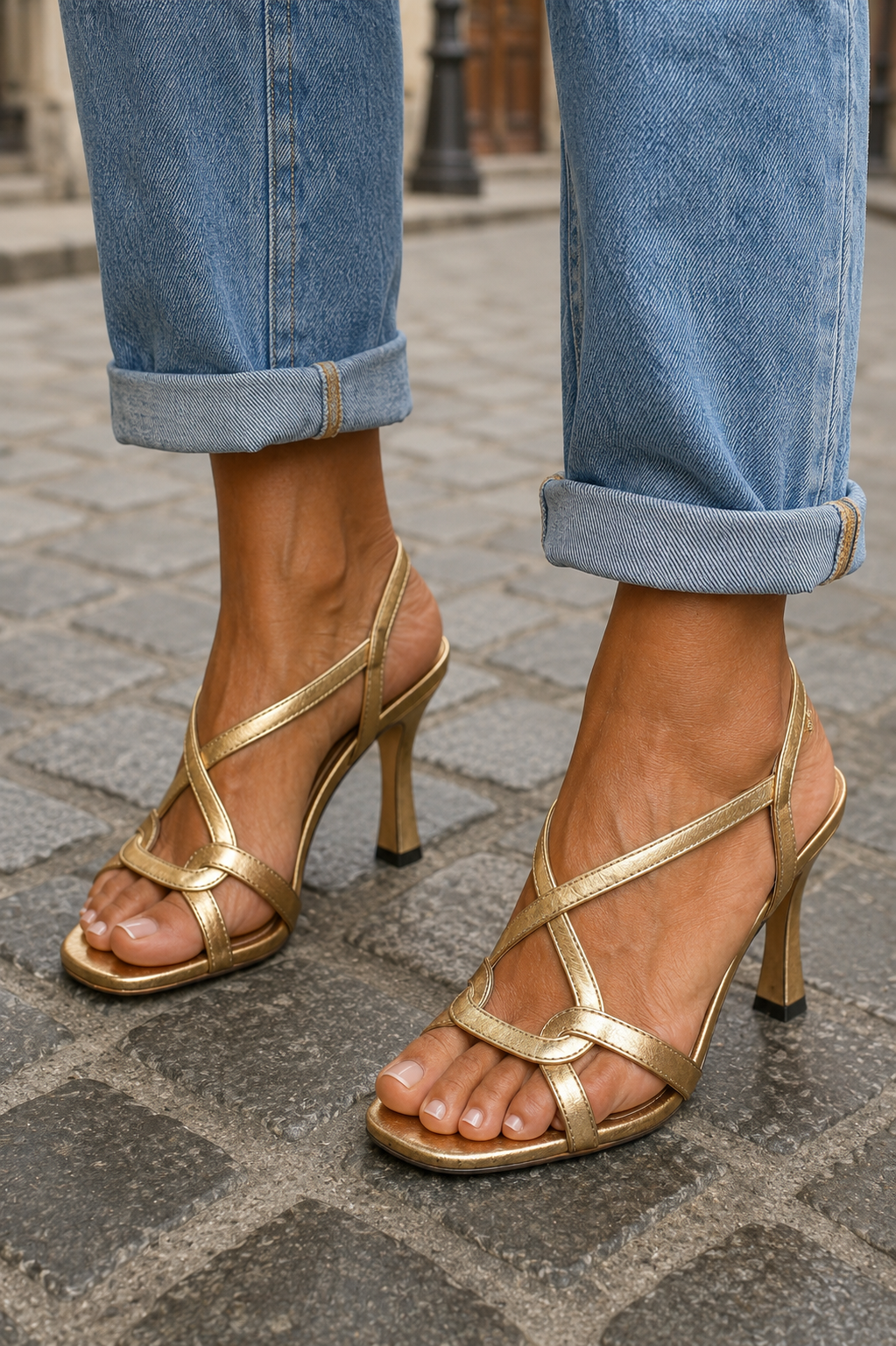 Nancy Golden Summer Charm Heels detail