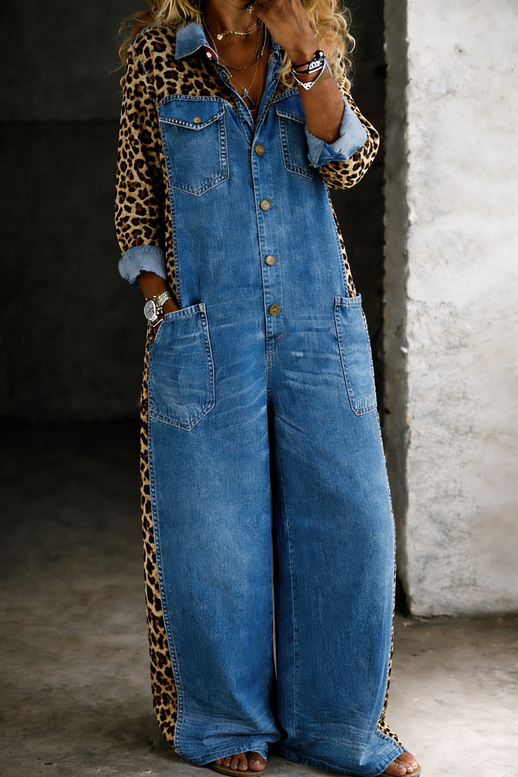 Hilda | Shirt-Style Everyday Jumpsuit - Deep Blue