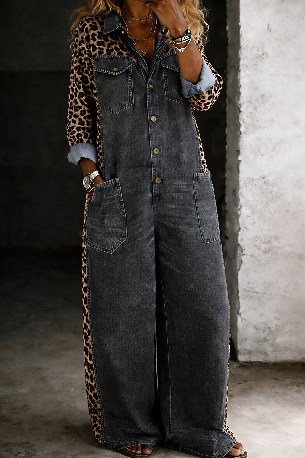 Hilda | Shirt-Style Everyday Jumpsuit - Black
