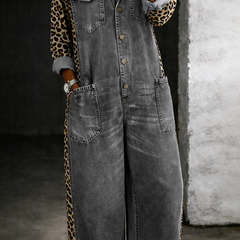Hilda | Shirt-Style Everyday Jumpsuit - Grey
