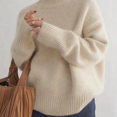 Vivienne Cashmere Turtleneck Jumper Beige