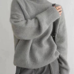 Vivienne Cashmere Turtleneck Jumper Grey