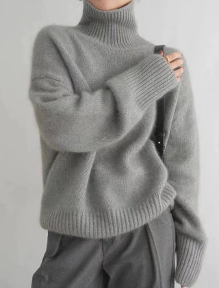 Vivienne Cashmere Turtleneck Jumper Grey