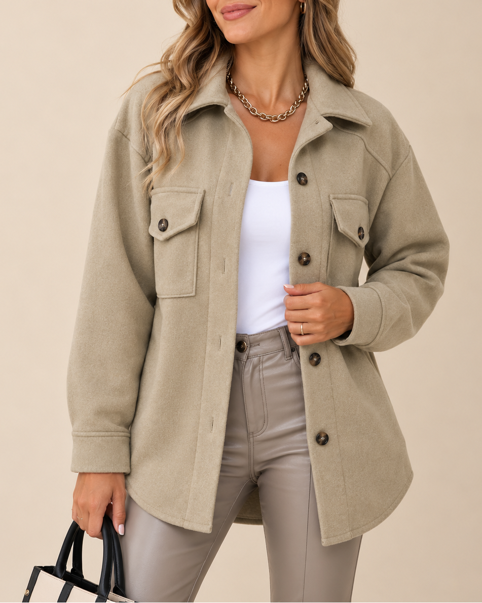 Women's Casual Button-Up Cagoule Jacket