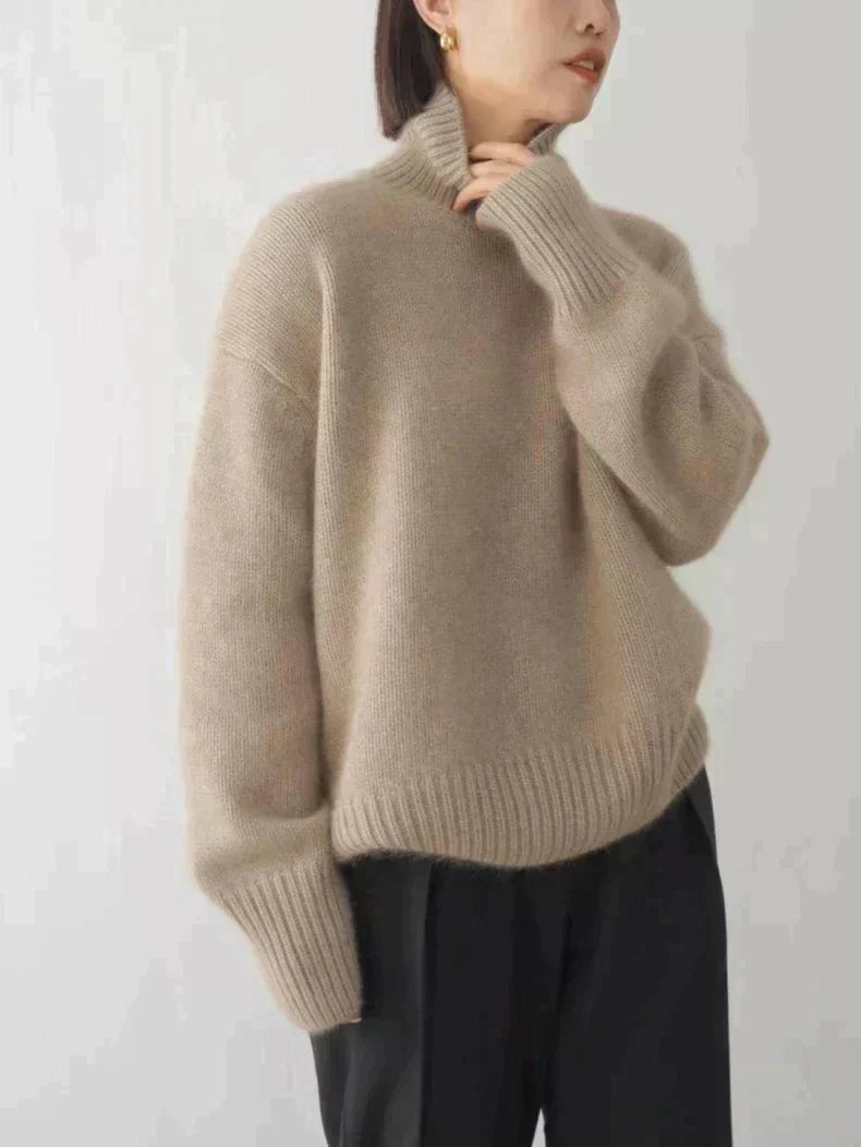 Vivienne Cashmere Turtleneck Jumper Khaki
