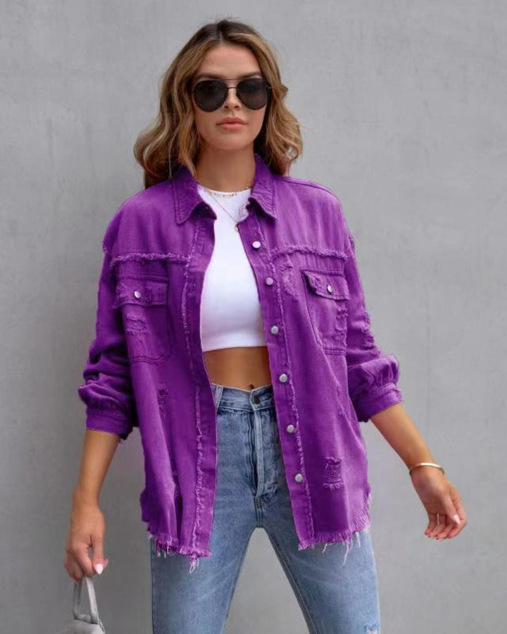EUGENIA™ – Relaxed Drop Shoulder Collared Jacket
