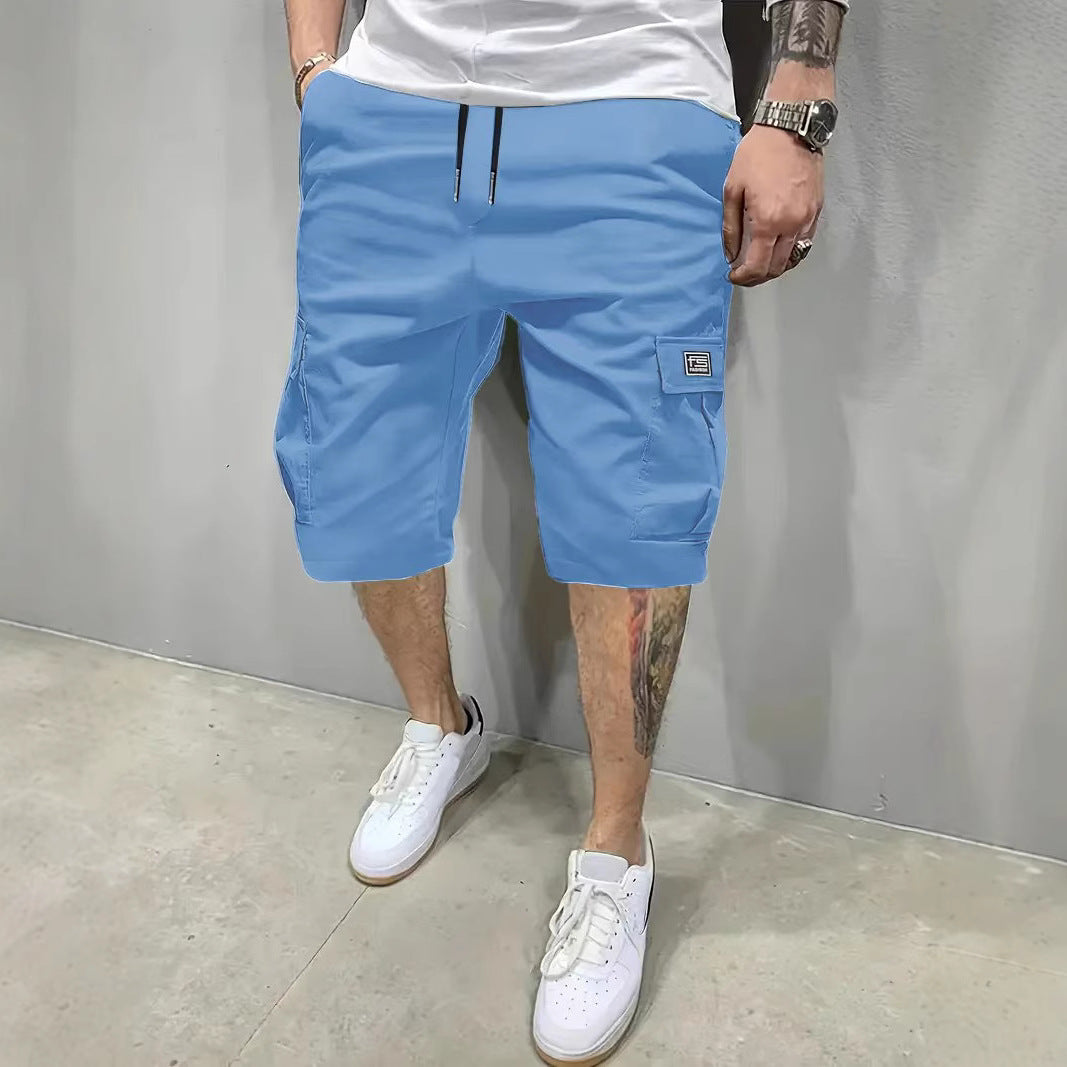 Brian | Elasticated Cargo Shorts - Blue
